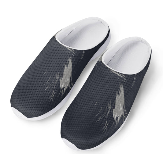 Monochrome Eagle Print Mesh Casual Shoes