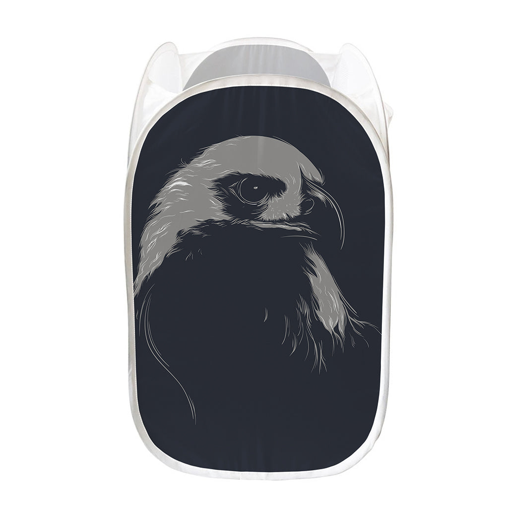 Monochrome Eagle Print Mesh Laundry Hamper