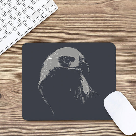 Monochrome Eagle Print Mouse Pad