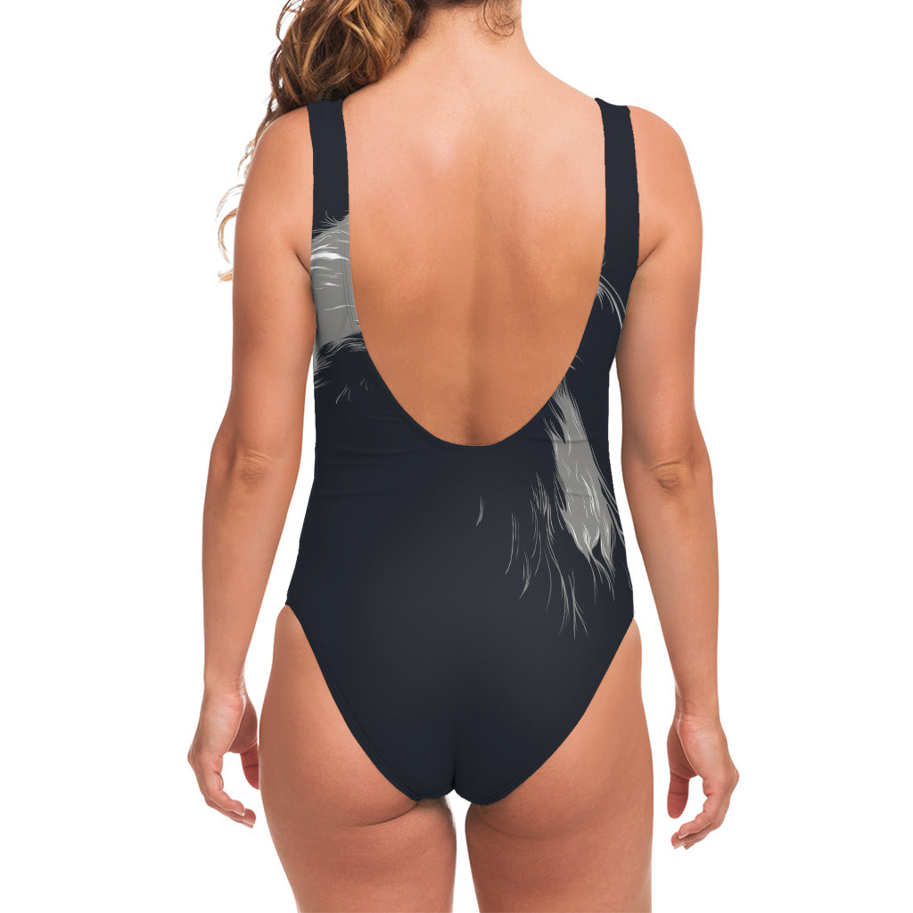 Monochrome Eagle Print One Piece Swimsuit
