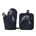Monochrome Eagle Print Oven Mitt And Pot Holder Set
