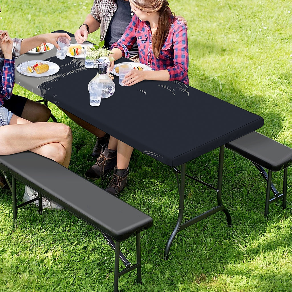 Monochrome Eagle Print Picnic Table Cover