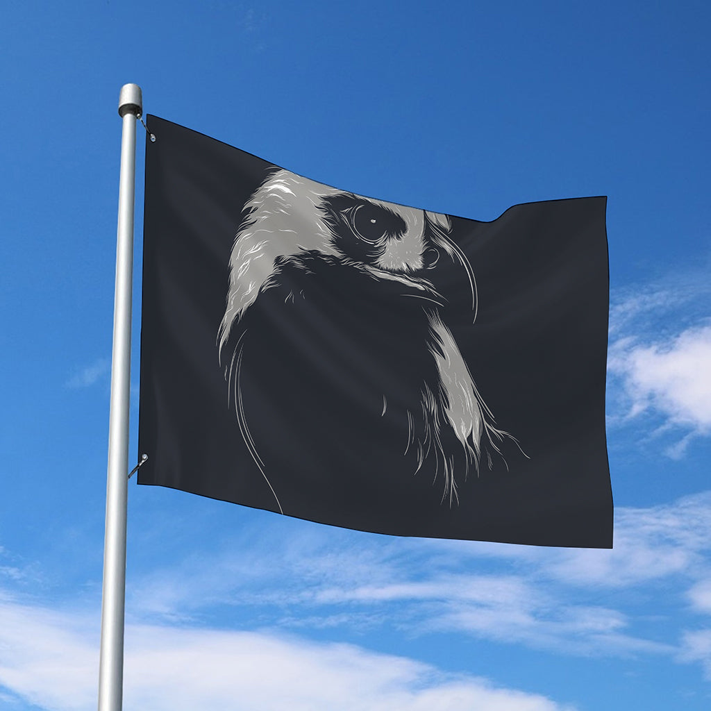 Monochrome Eagle Print Polyester Flag