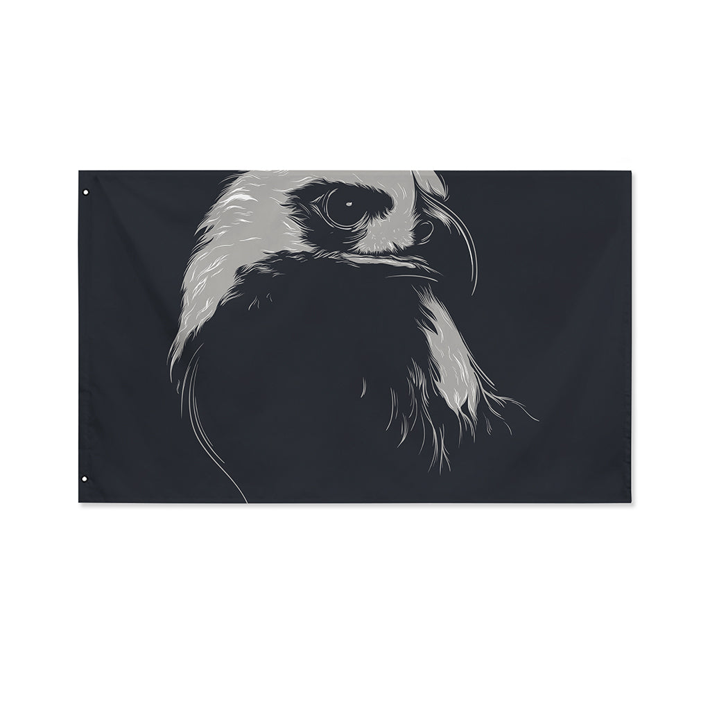 Monochrome Eagle Print Polyester Flag