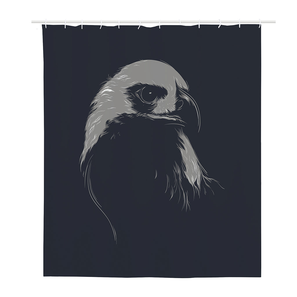 Monochrome Eagle Print Polyester Shower Curtain
