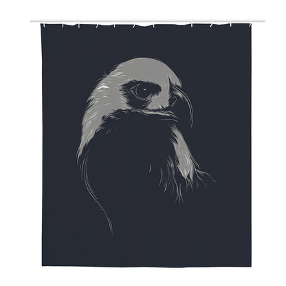 Monochrome Eagle Print Polyester Shower Curtain