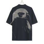 Monochrome Eagle Print Rayon Hawaiian Shirt