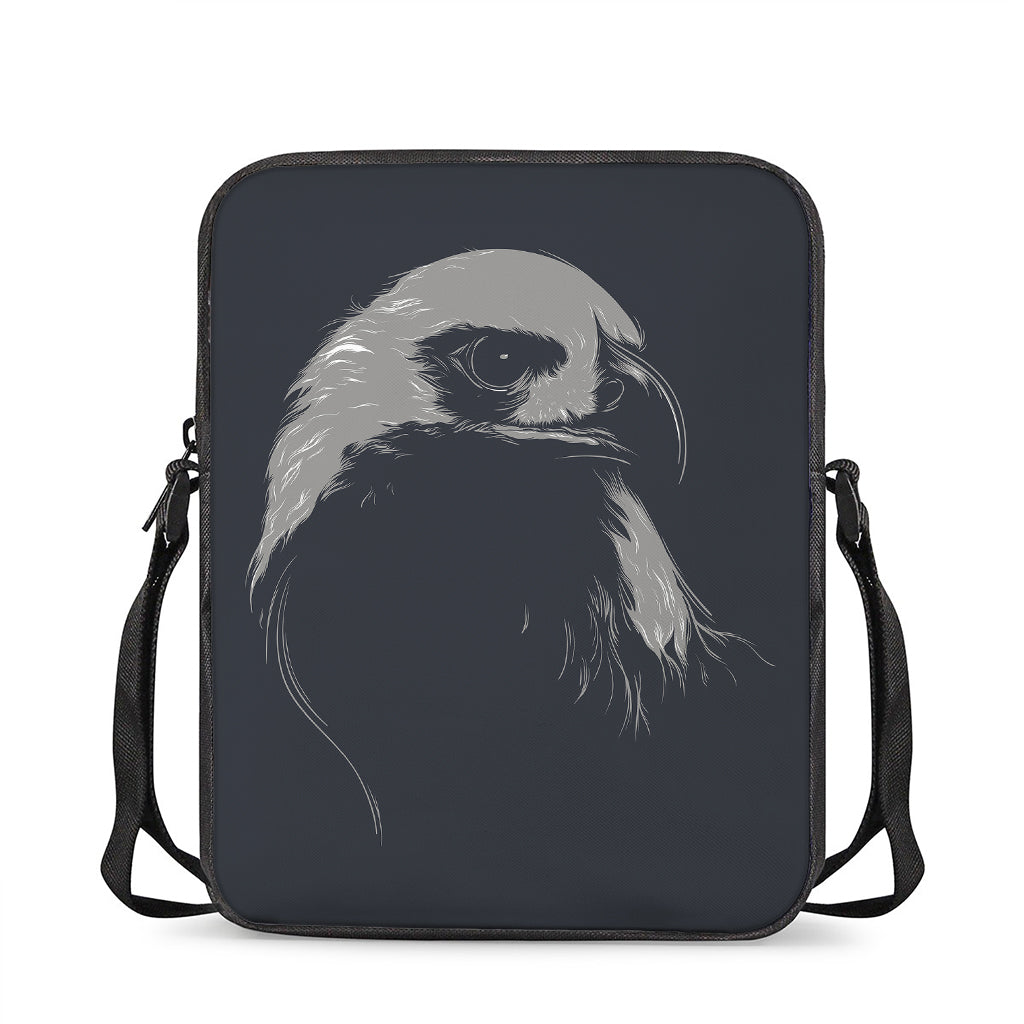 Monochrome Eagle Print Rectangular Crossbody Bag