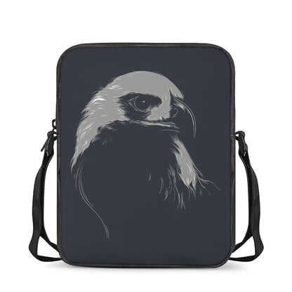 Monochrome Eagle Print Rectangular Crossbody Bag