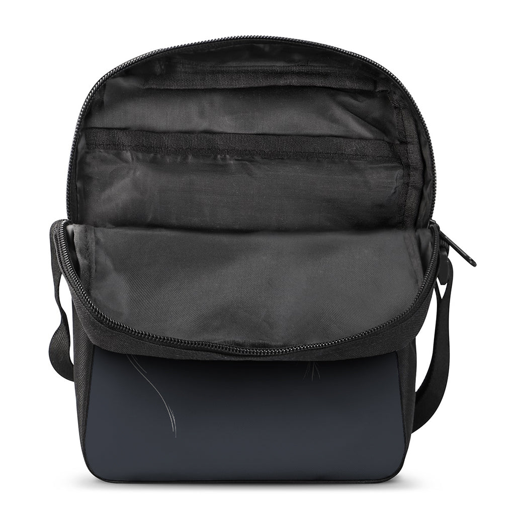 Monochrome Eagle Print Rectangular Crossbody Bag