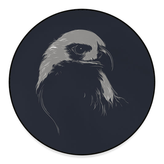 Monochrome Eagle Print Round Floor Mat