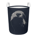 Monochrome Eagle Print Round Laundry Basket
