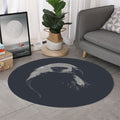 Monochrome Eagle Print Round Rug