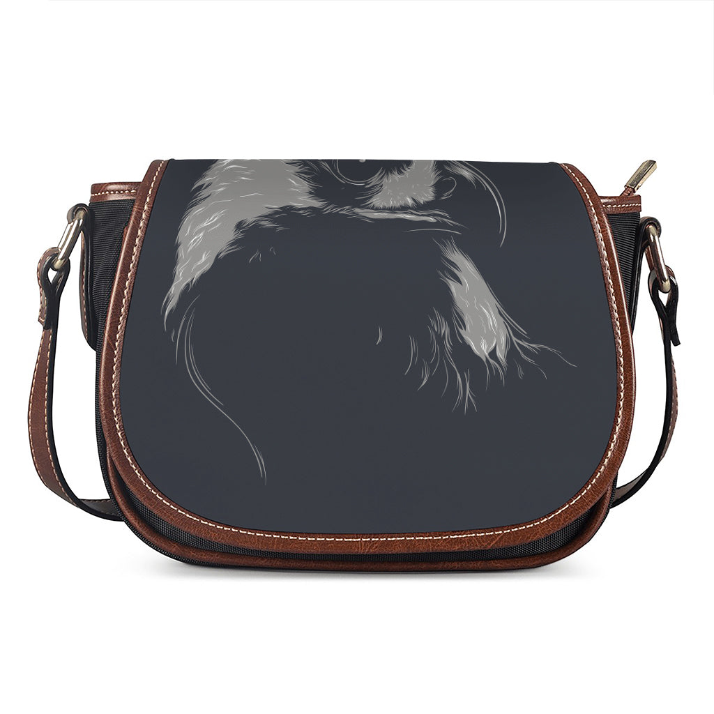 Monochrome Eagle Print Saddle Bag