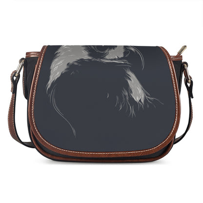 Monochrome Eagle Print Saddle Bag