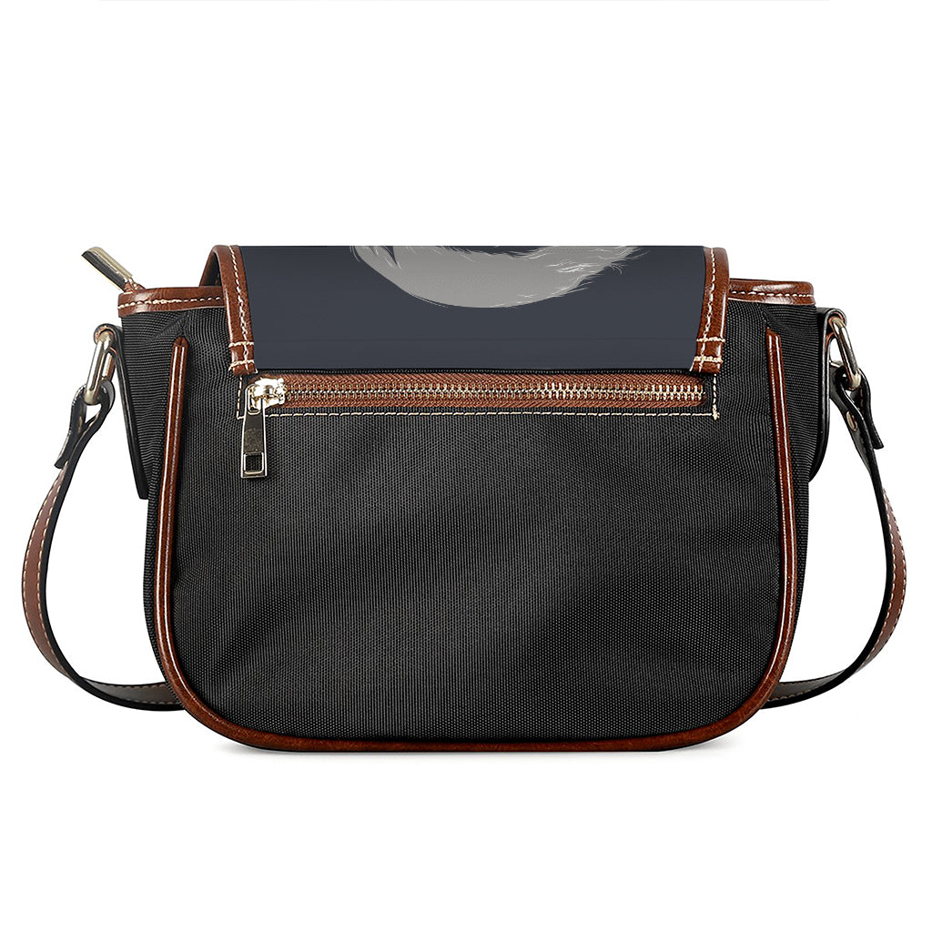 Monochrome Eagle Print Saddle Bag