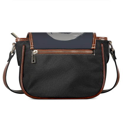 Monochrome Eagle Print Saddle Bag