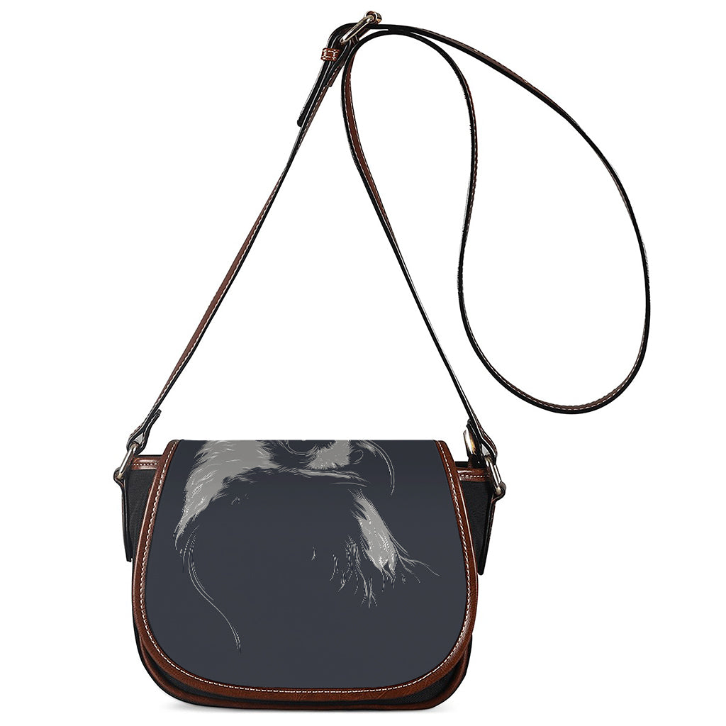 Monochrome Eagle Print Saddle Bag