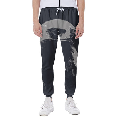 Monochrome Eagle Print Scuba Joggers