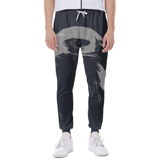 Monochrome Eagle Print Scuba Joggers
