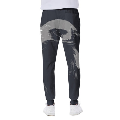 Monochrome Eagle Print Scuba Joggers