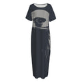 Monochrome Eagle Print Short Sleeve Long Nightdress