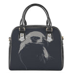 Monochrome Eagle Print Shoulder Handbag