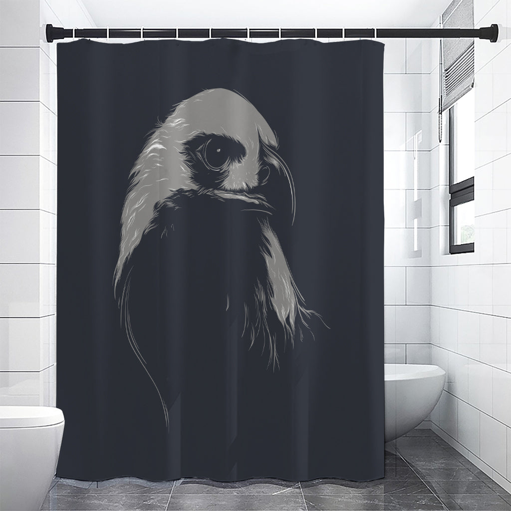 Monochrome Eagle Print Shower Curtain