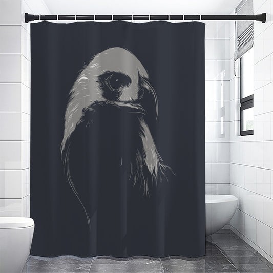 Monochrome Eagle Print Shower Curtain