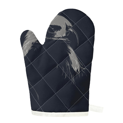 Monochrome Eagle Print Single Oven Mitt