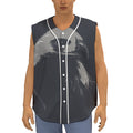 Monochrome Eagle Print Sleeveless Baseball Jersey