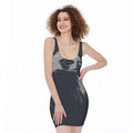 Monochrome Eagle Print Sleeveless Bodycon Dress
