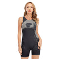 Monochrome Eagle Print Sleeveless One Piece Swimsuit