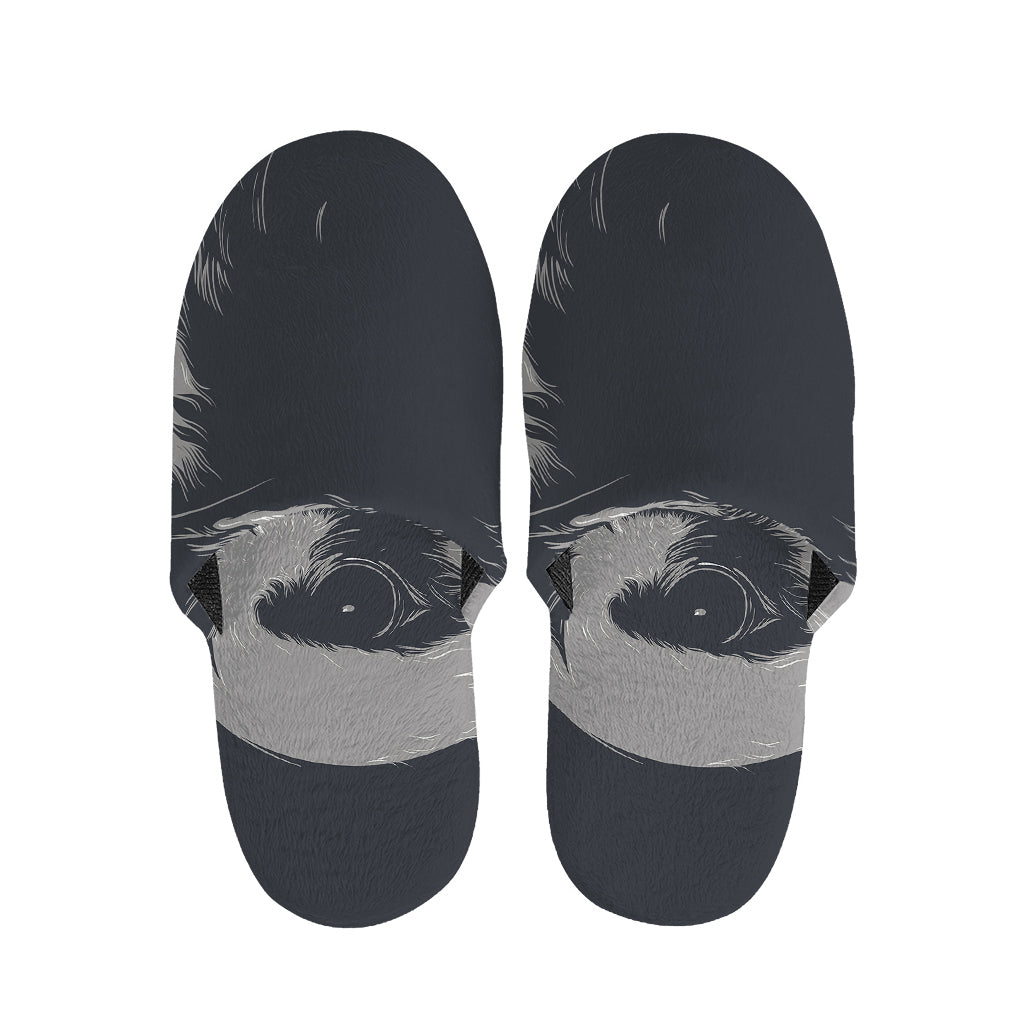 Monochrome Eagle Print Slippers