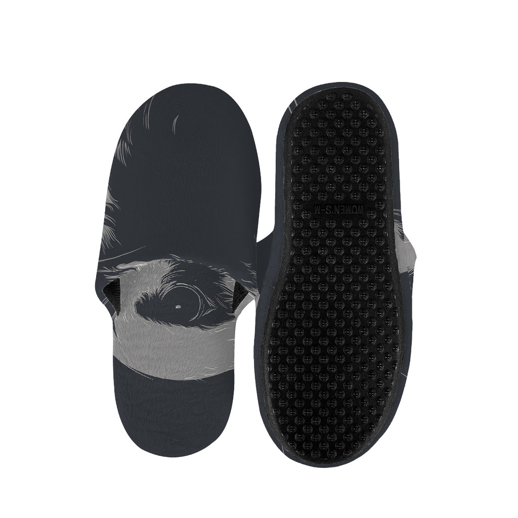 Monochrome Eagle Print Slippers