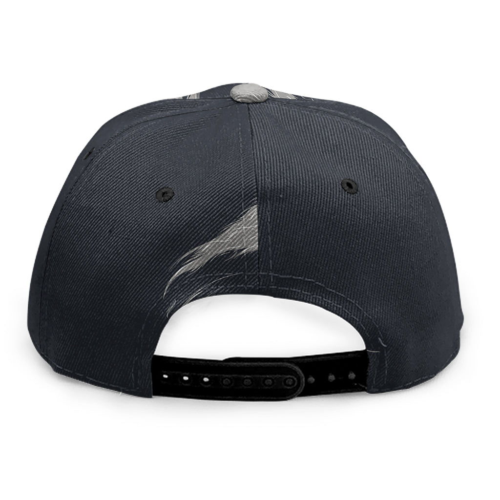 Monochrome Eagle Print Snapback Cap