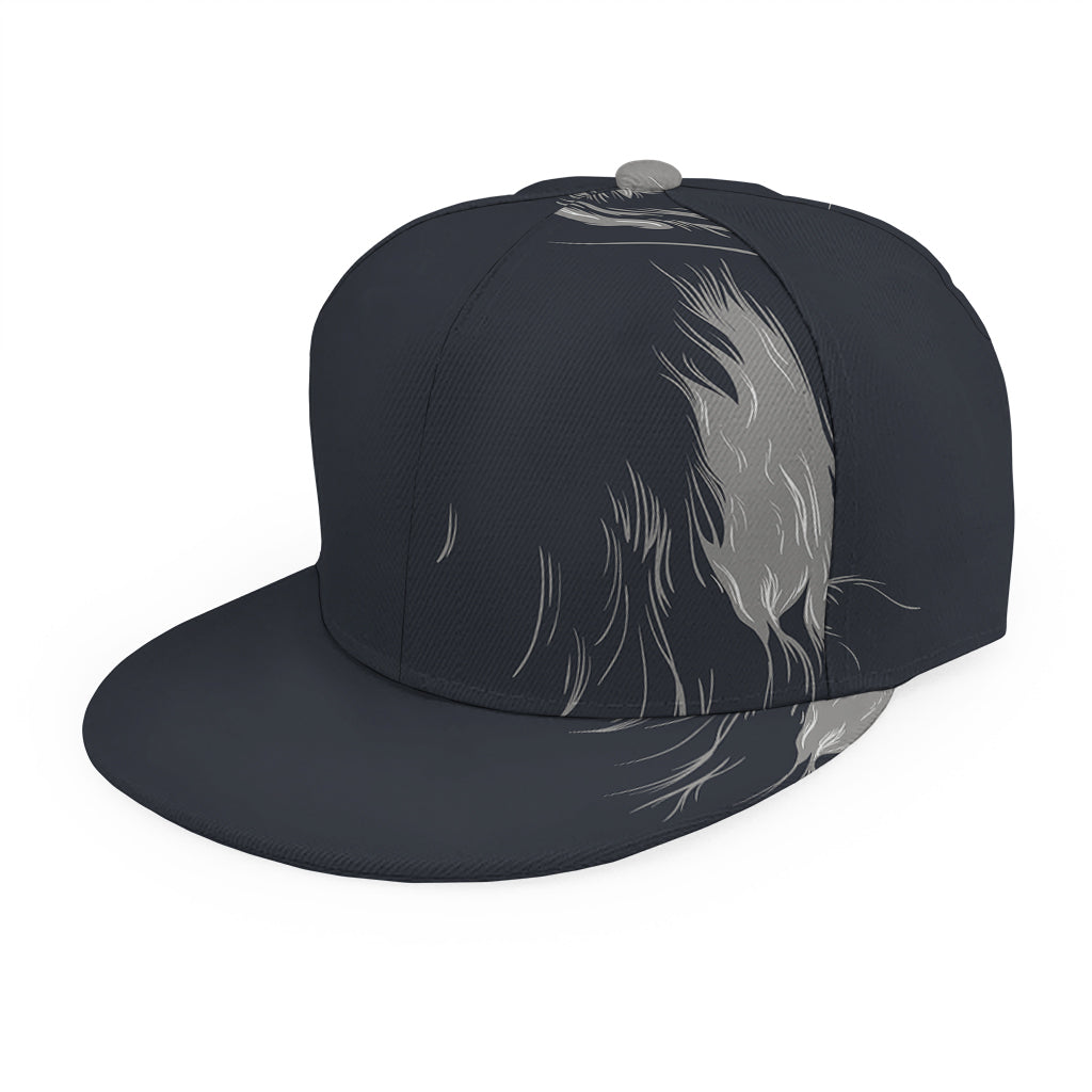 Monochrome Eagle Print Snapback Cap
