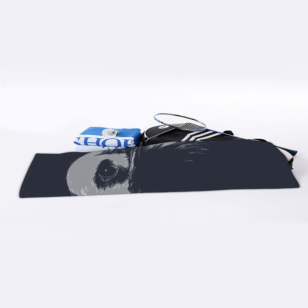 Monochrome Eagle Print Sports Towel
