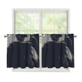 Monochrome Eagle Print Tier Curtains