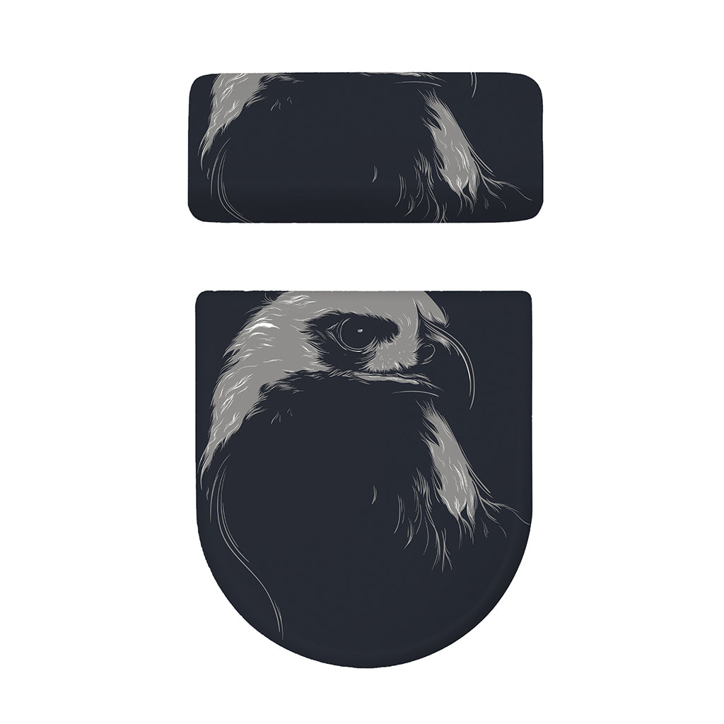 Monochrome Eagle Print Toilet Lid And Tank Cover Set