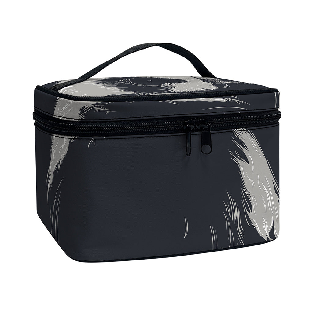 Monochrome Eagle Print Travel Makeup Bag