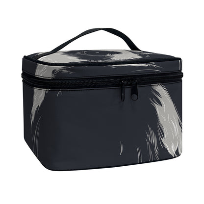 Monochrome Eagle Print Travel Makeup Bag
