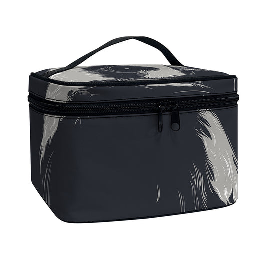 Monochrome Eagle Print Travel Makeup Bag