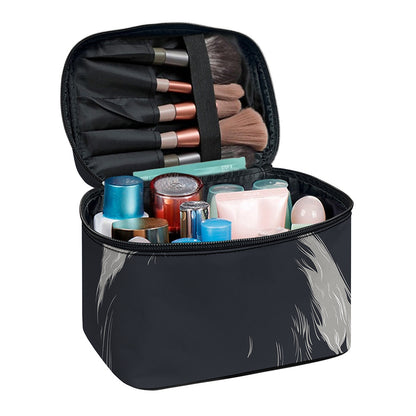 Monochrome Eagle Print Travel Makeup Bag