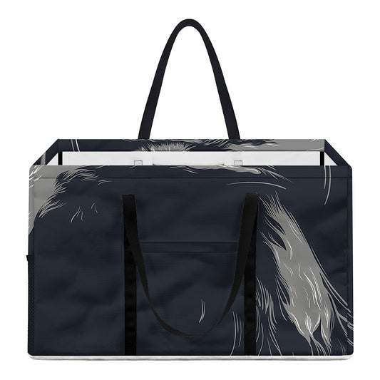 Monochrome Eagle Print Utility Tote Bag