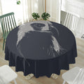 Monochrome Eagle Print Waterproof Round Tablecloth