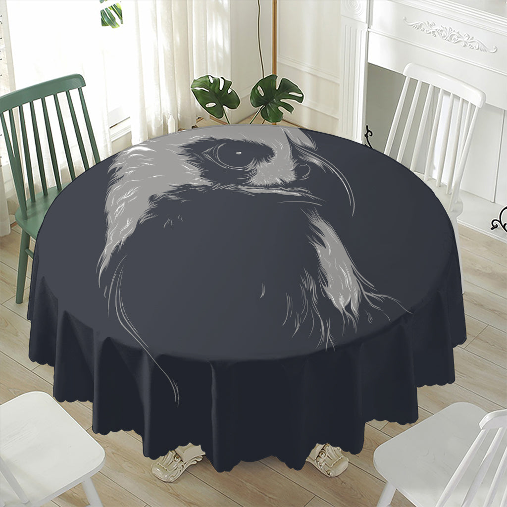 Monochrome Eagle Print Waterproof Round Tablecloth