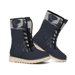 Monochrome Eagle Print Winter Boots