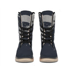 Monochrome Eagle Print Winter Boots