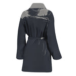 Monochrome Eagle Print Women's Bathrobe